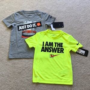 NIKE BOYS’ SIZE 4 SHORT SLEEVE TEES - SET OF 2